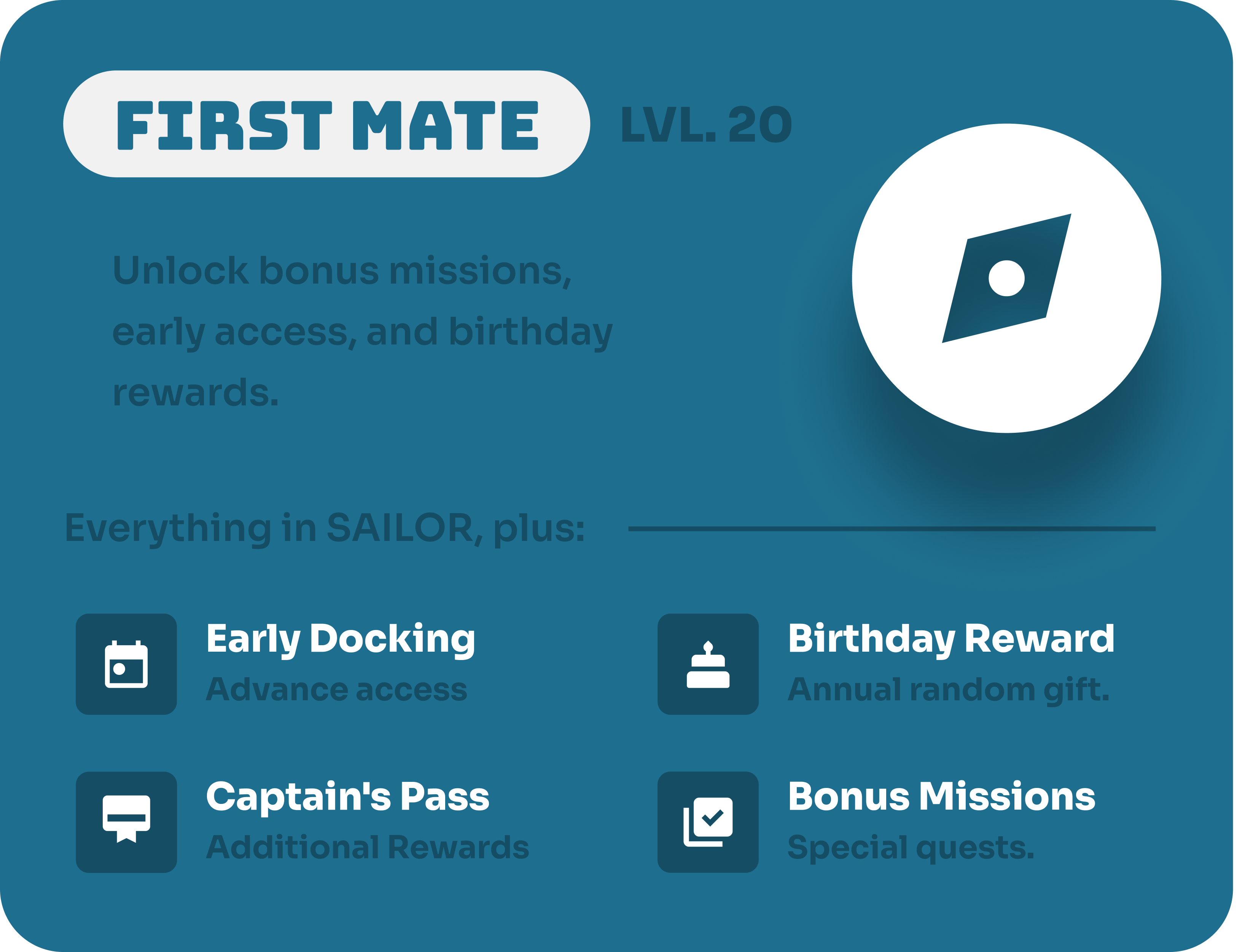 First Mate tier benefits