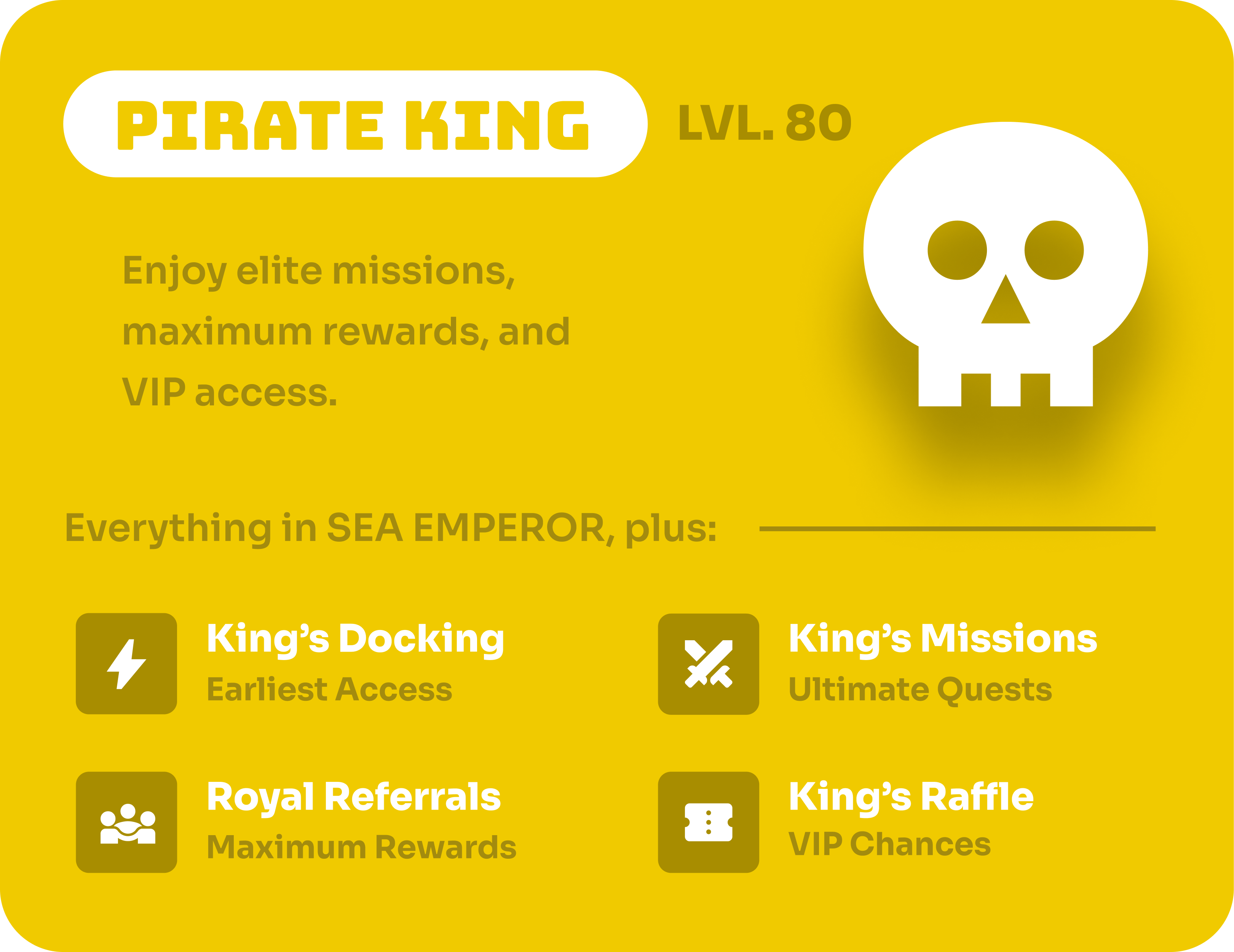Pirate King tier benefits