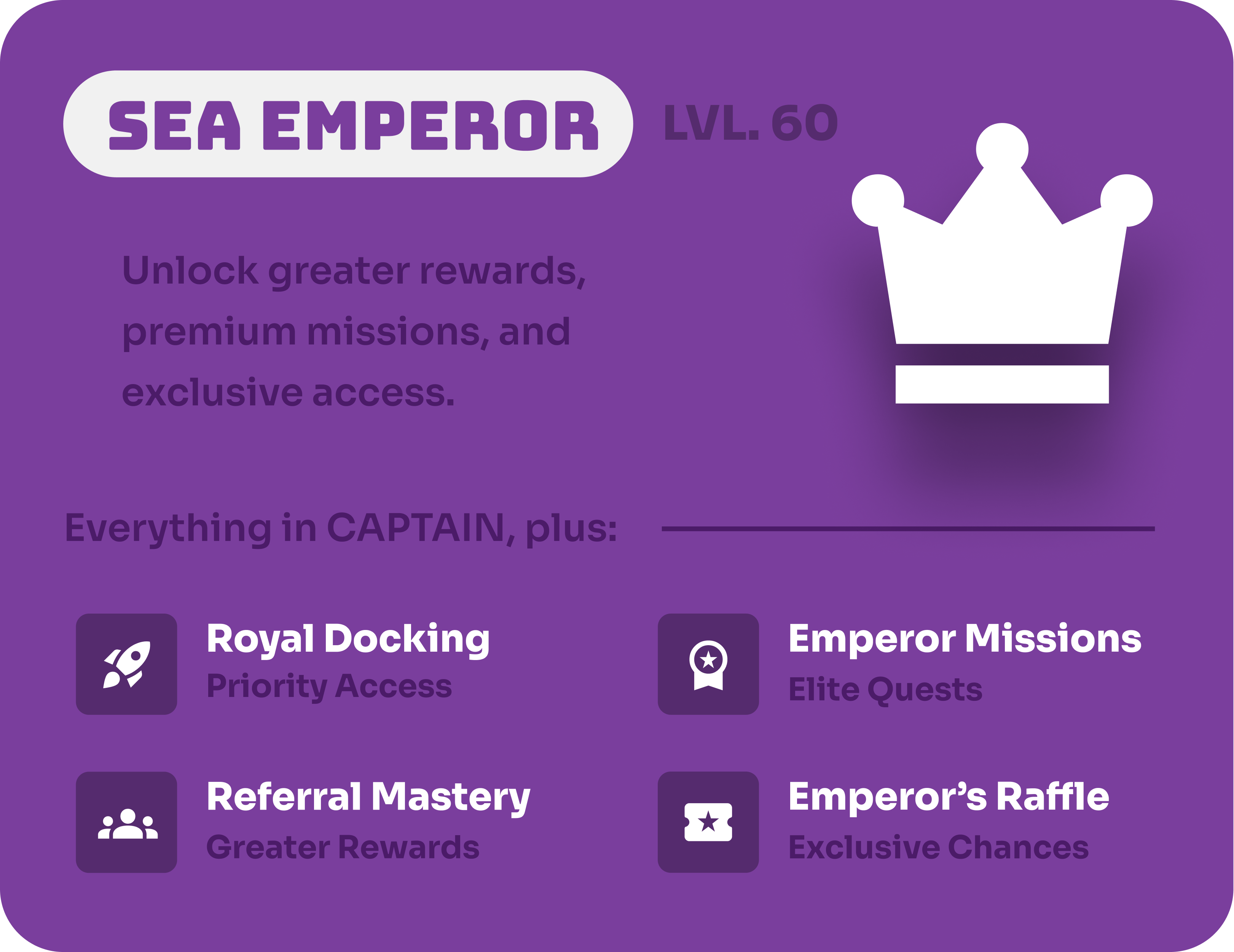 Sea Emperor tier benefits